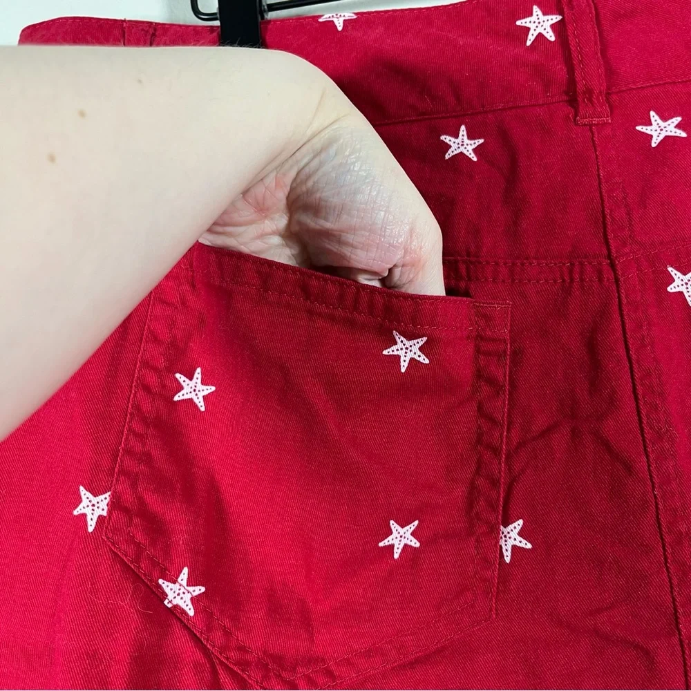 Woman Within Red Skort with White Starfish Pattern Women’s Plus Size 18W
